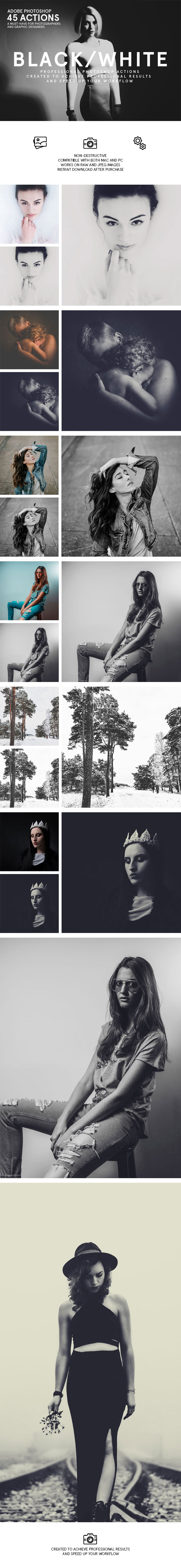 Black and White - Photoshop Actions - Photo Effects Actions
