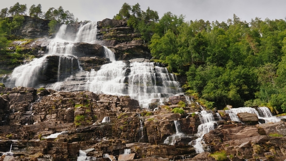 The Stepped Waterfall of the Twindorfensen Is Norway's Highest Waterfall alt
