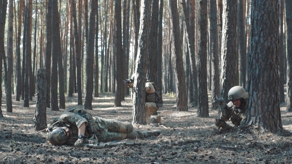 of Soldier Is Wounded on Battlefield in the Forest, Stock Footage ...