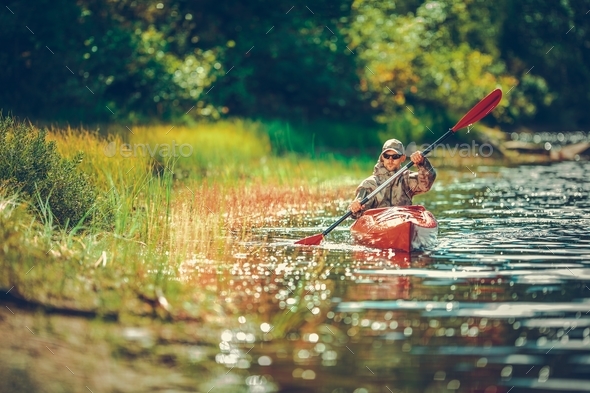 Scenic River Kayaking - Stock Photo - Images