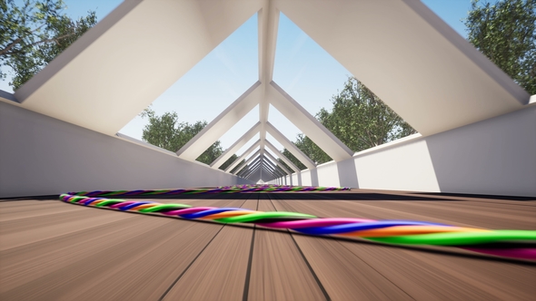 Movement Inside a Corridor with Wires on the Floor alt