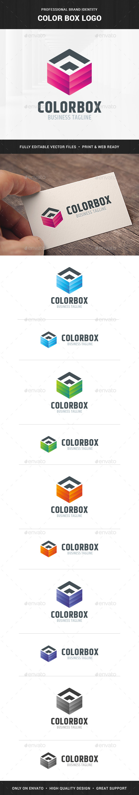 Color Box Logo Template - Objects Logo Templates