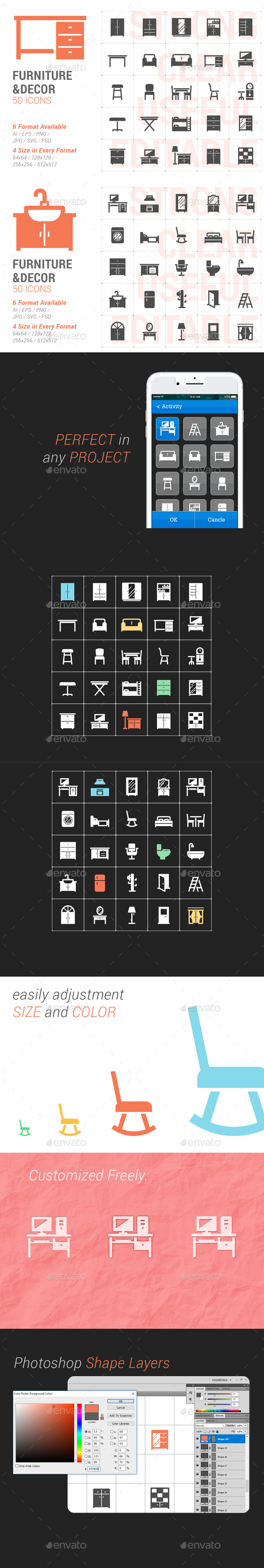 Furniture and Decor Filled Icon - Objects Icons