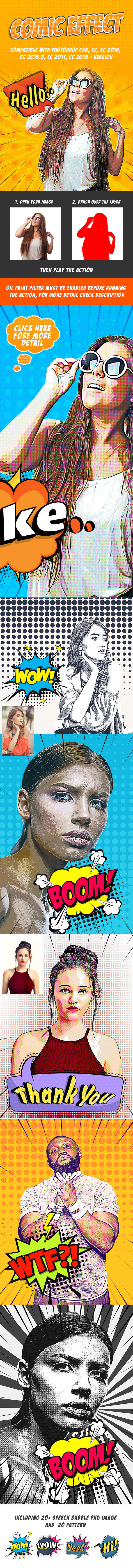 Comic Effect - Photoshop Action - Photo Effects Actions