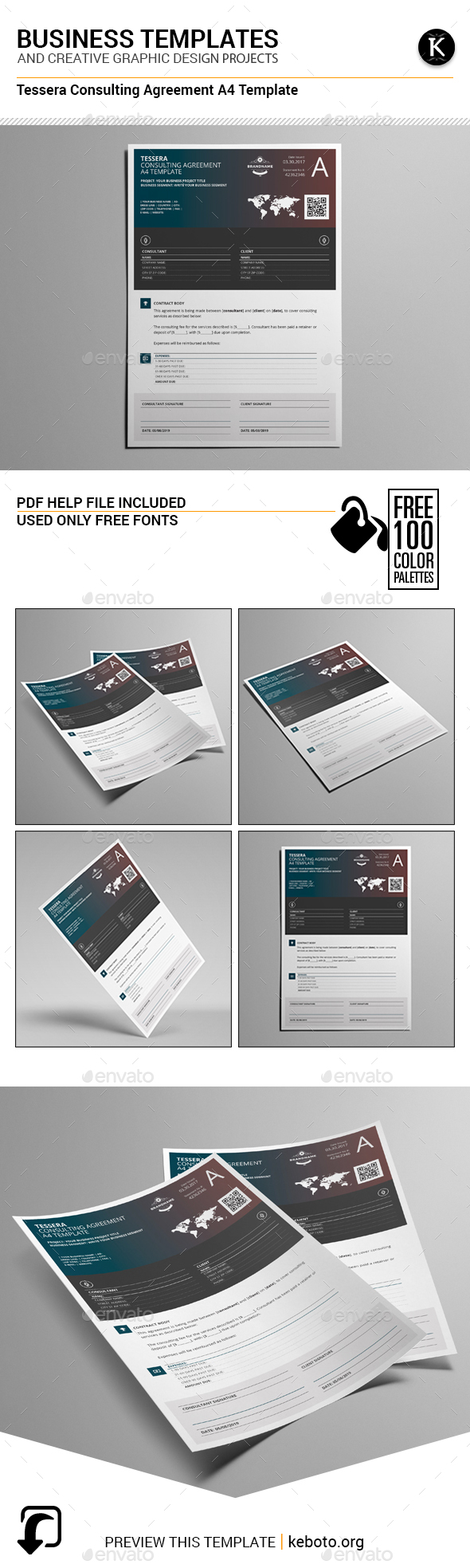 Tessera Consulting Agreement A4 Template - Miscellaneous Print Templates