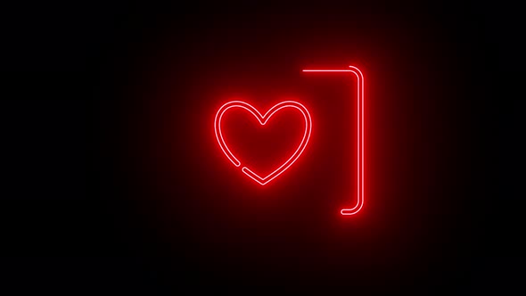 Heart Like Neon Sign Alpha Channel alt