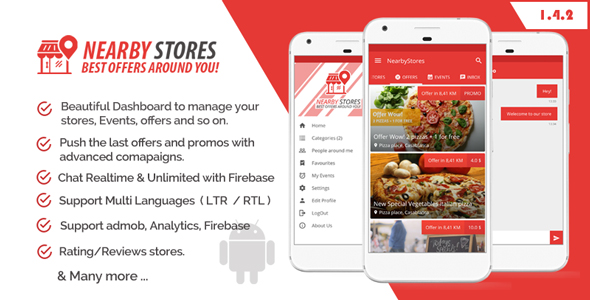 NearbyStores - Offers, Events & Chat Realtime + Firebase 1.4 - CodeCanyon Item for Sale