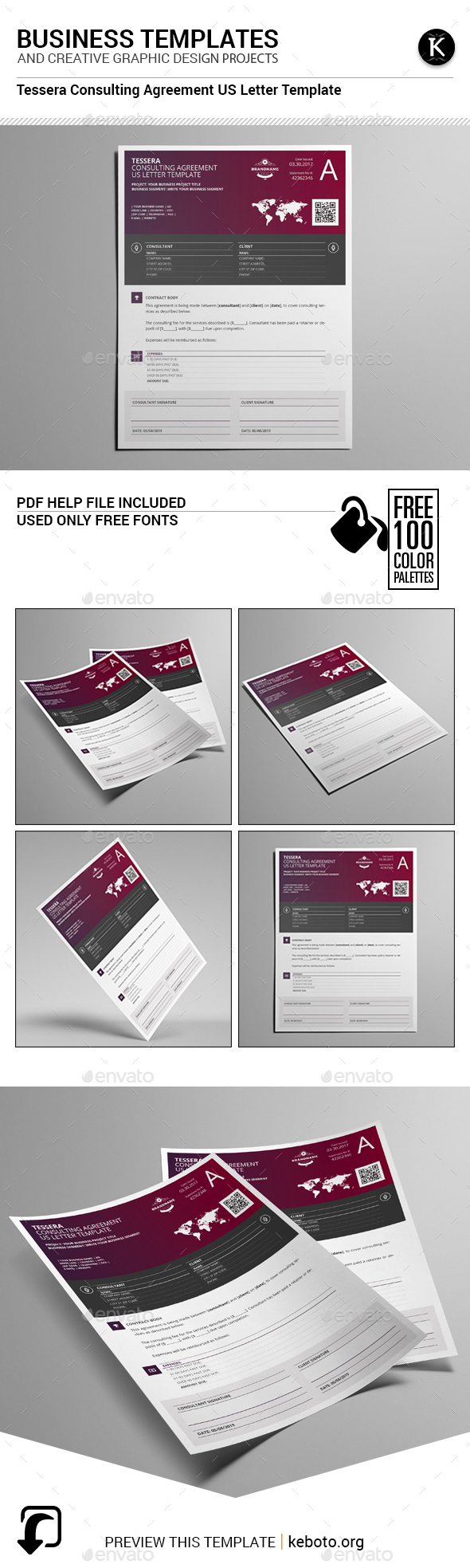 Tessera Consulting Agreement US Letter Template - Miscellaneous Print Templates