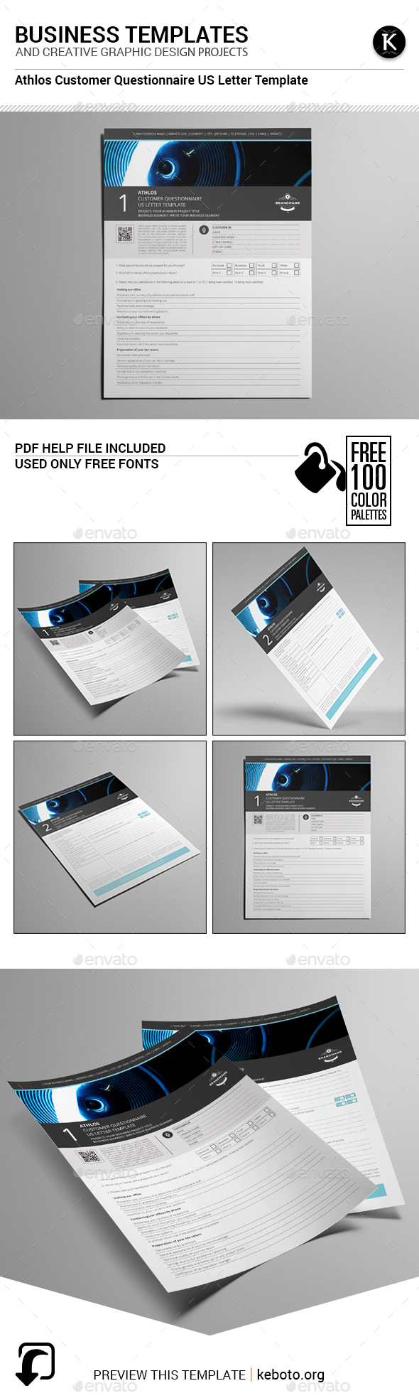 Athlos Customer Questionnaire US Letter Template - Miscellaneous Print Templates