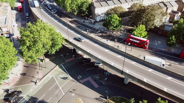 Aerial View of Bricklayers Arms Roundabout Flyover Bermondsey Tower Bridge Road and Old Kent Road alt