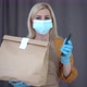 Health Protection Safety and Pandemic Concept  Delivery Woman in Face Protective Mask and Gloves - VideoHive Item for Sale