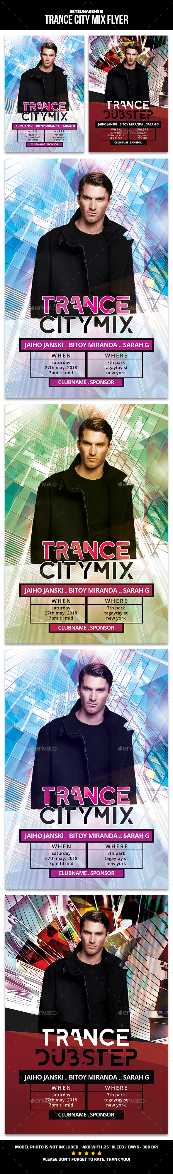 Trance City Mix Flyer - Events Flyers