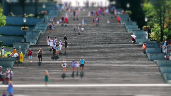 People Go Up The Stairs