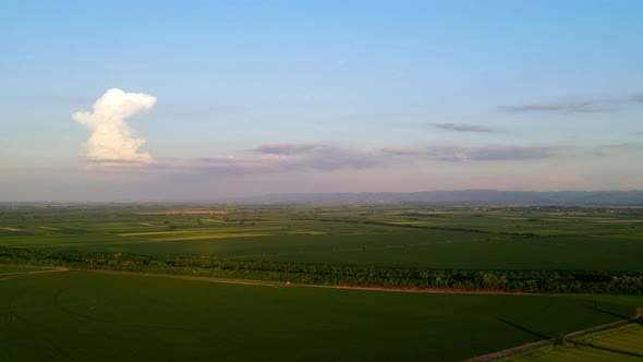 Aerial View Of The Harvest Fields