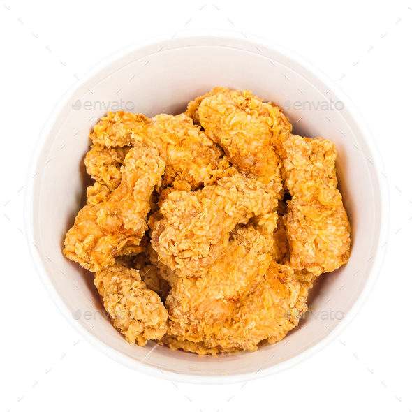 Download Crispy Deep Fried Chicken Wings In Paper Bucket Stock Photo By Vvoennyy