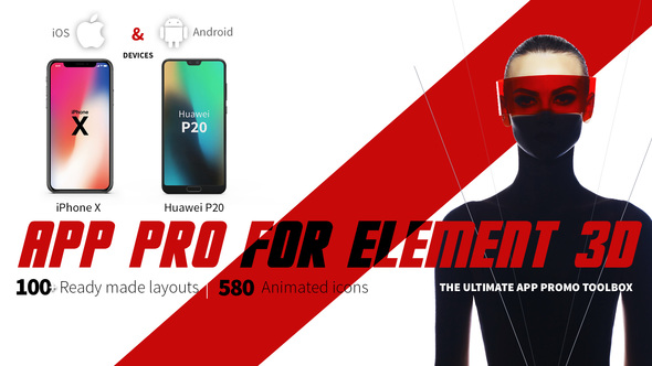 App Pro for Element 3D Video Displays template preview