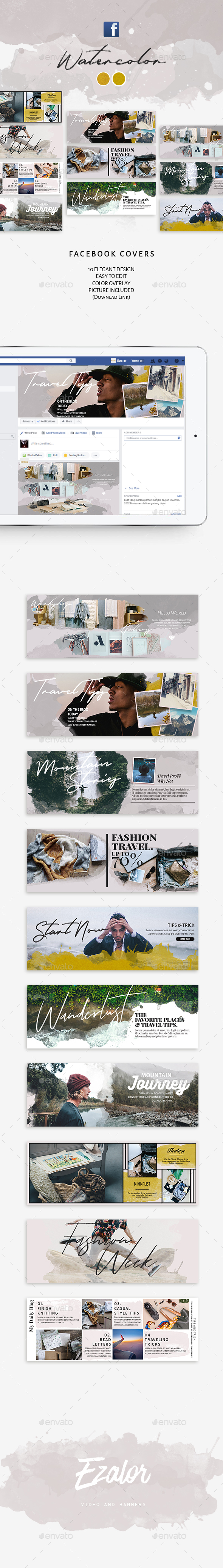 Facebook Covers Watercolor Vol 2 - Facebook Timeline Covers Social Media