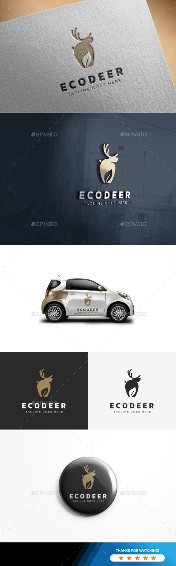 Deer Eco Logo - Animals Logo Templates