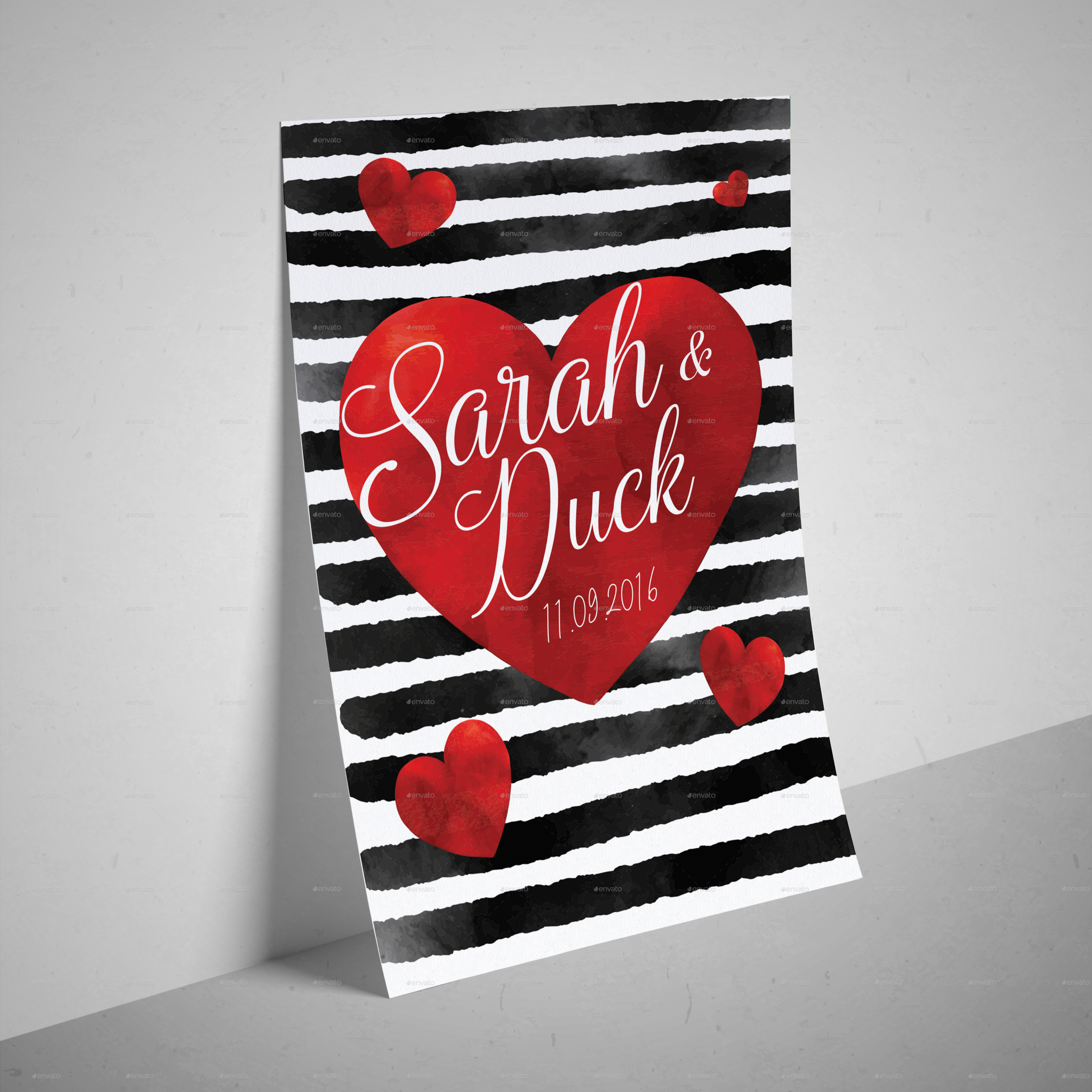 Red Heart Wedding Invite in Flyer Templates - product preview 2