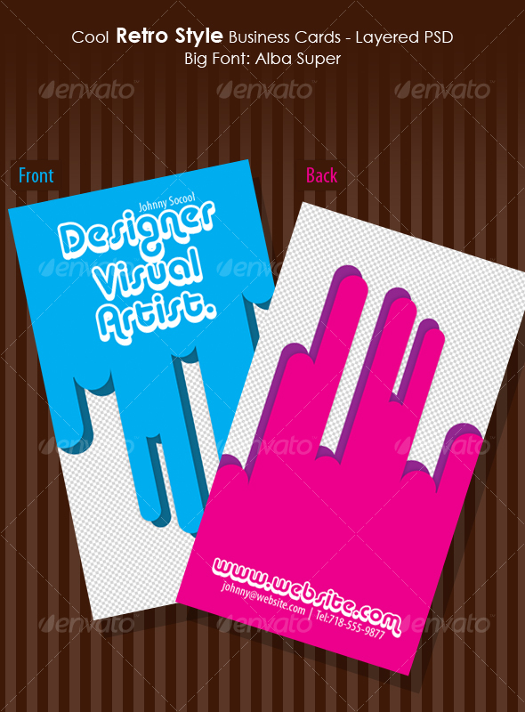 Cool Retro Style Business Card Template - Creative Business Cards