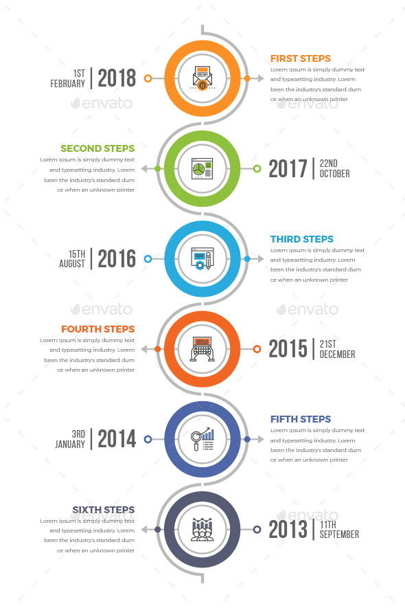 Vertical Timeline Infographics - Infographics