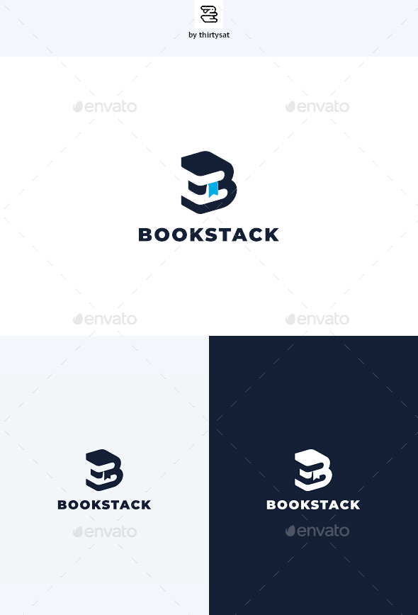 Book Stack Logo - Letters Logo Templates