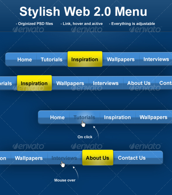 Stylish Web 2.0 Menu - Web Elements