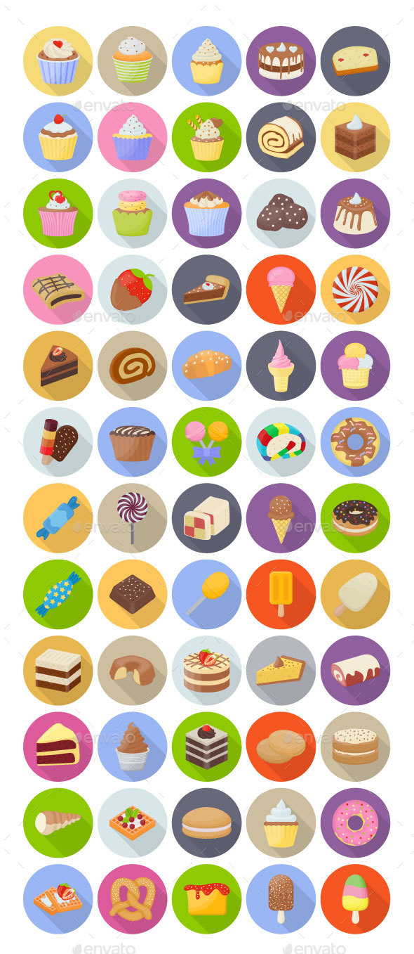 60 Cakes and Desserts Vectors - Vectors