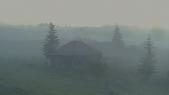 Abandoned House in the Fog