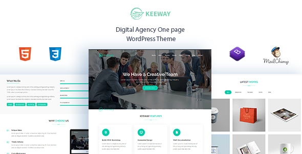 Keeway - Digital Agency One page WordPress Theme - Technology WordPress