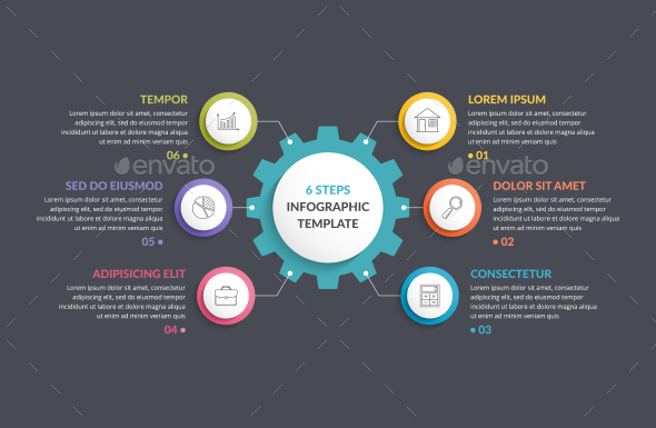 Infographic Template with Gear - Infographics