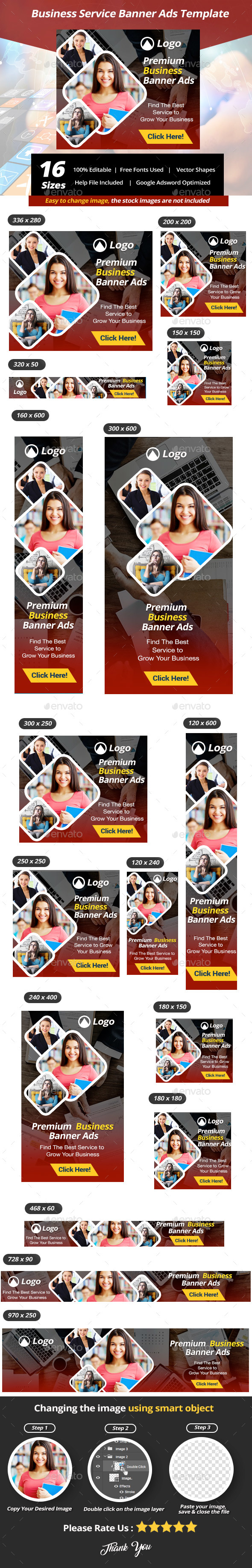 Business Service Banner Ads Template - Banners & Ads Web Elements