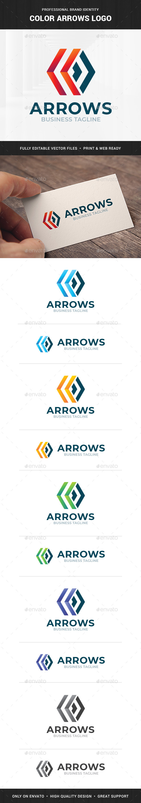Color Arrows Logo Template - Symbols Logo Templates