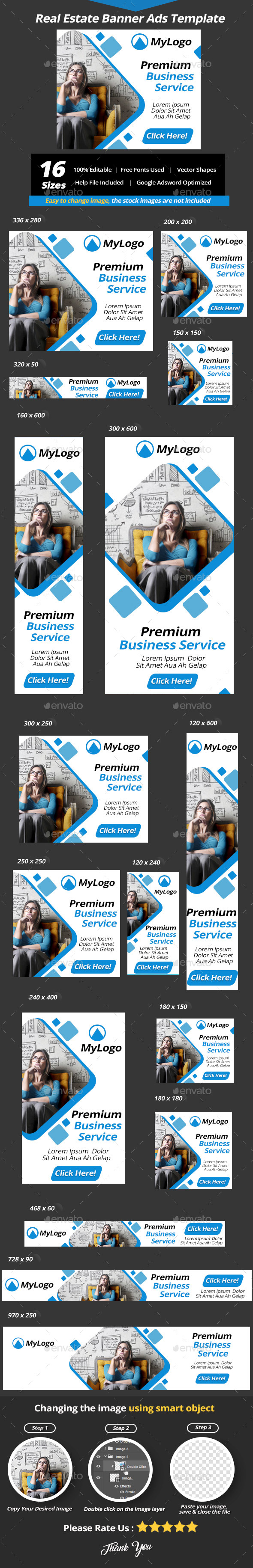 Real Estate Banner Ads Template - Banners & Ads Web Elements