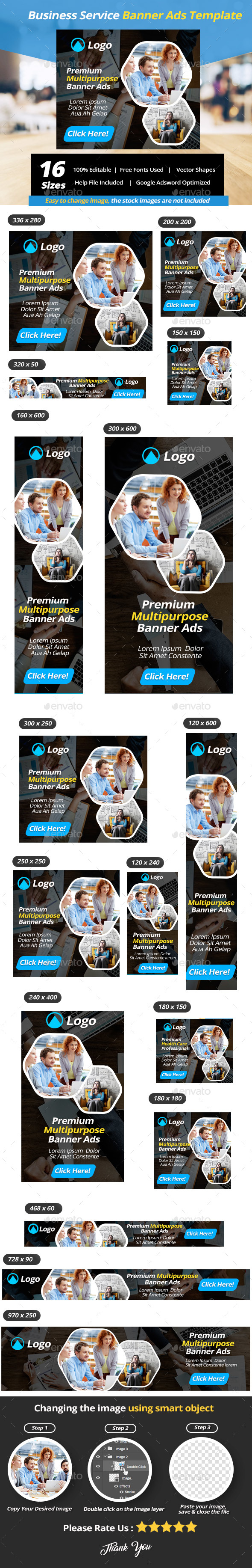 Business Service Banner Ads Template - Banners & Ads Web Elements