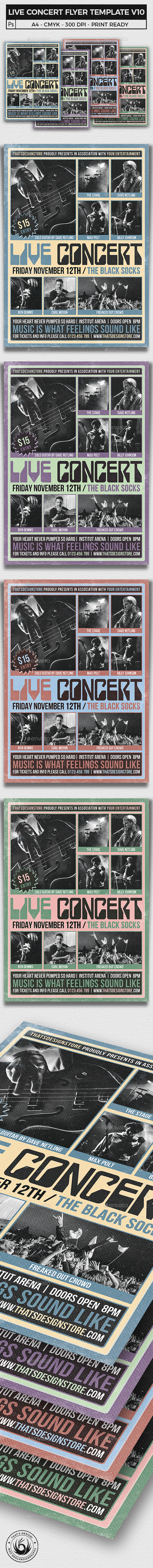 Live Concert Flyer Template V10 - Concerts Events