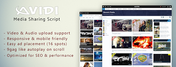 Avidi Media 1.7 - Ultimate Video, Music, Image and Gif Sharing Script - CodeCanyon Item for Sale