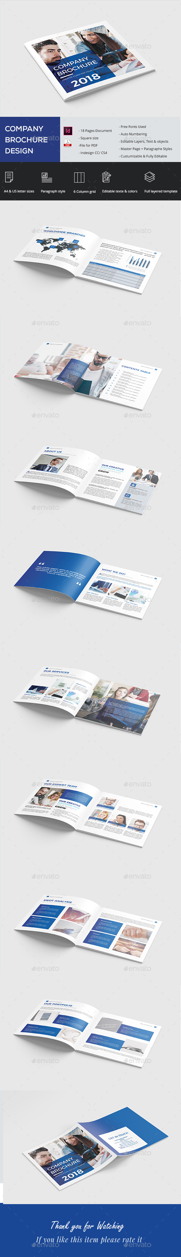 Square Company Brochure - Brochures Print Templates