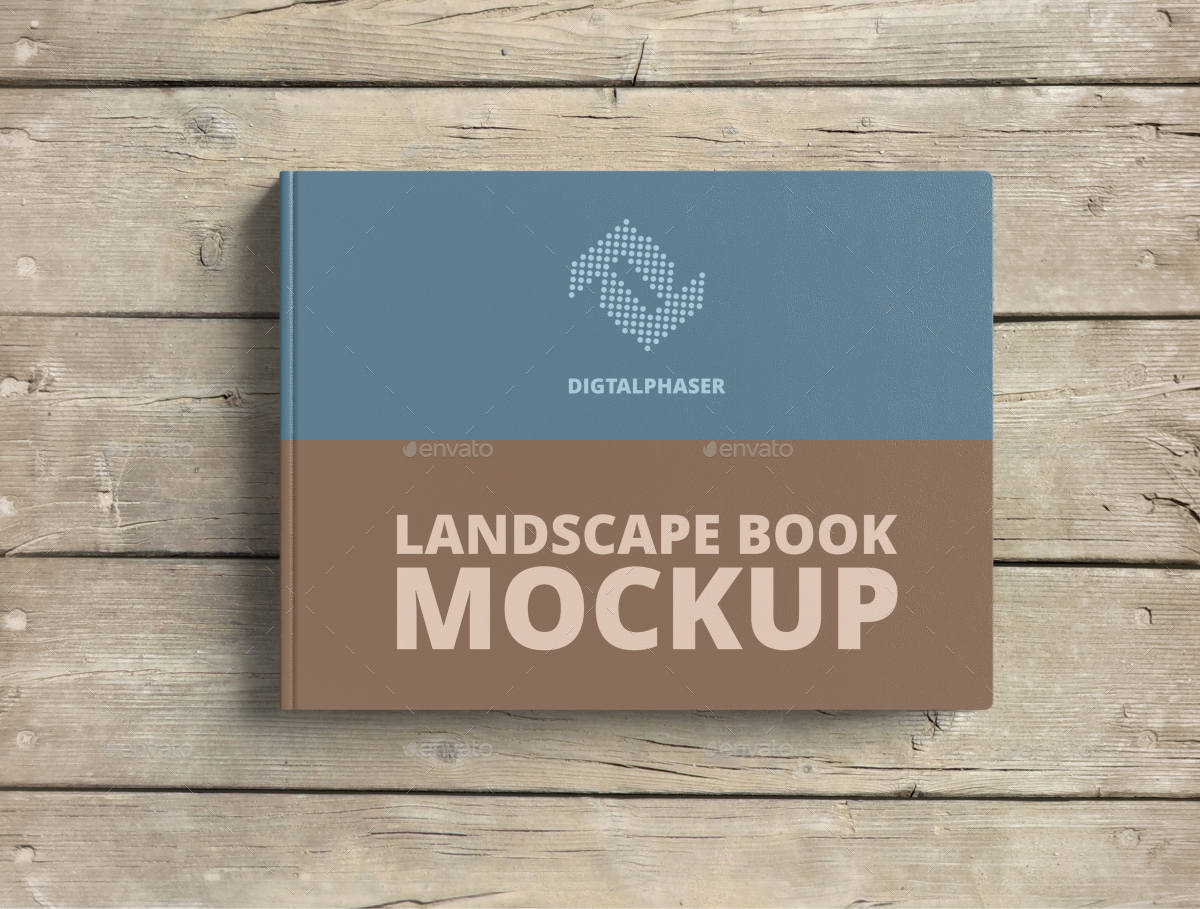 Landscape Hard Cover Book Mockup by Fusionhorn GraphicRiver