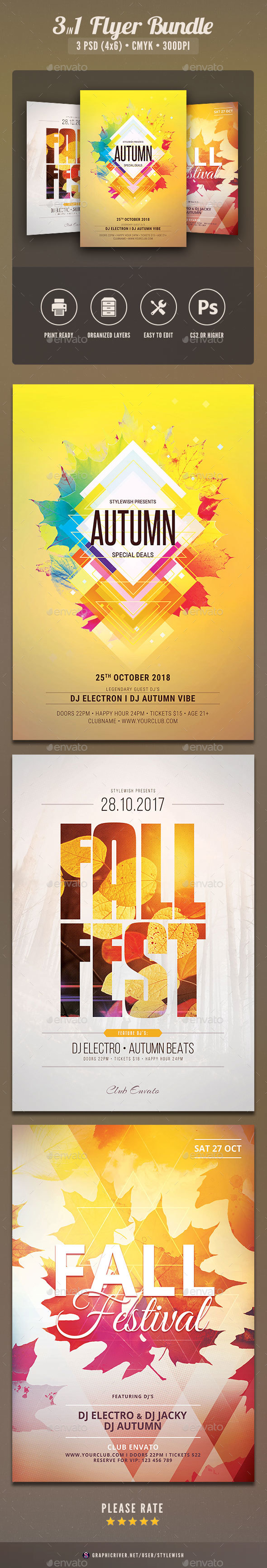 Autumn Flyer Bundle Vol.03 - Clubs & Parties Events