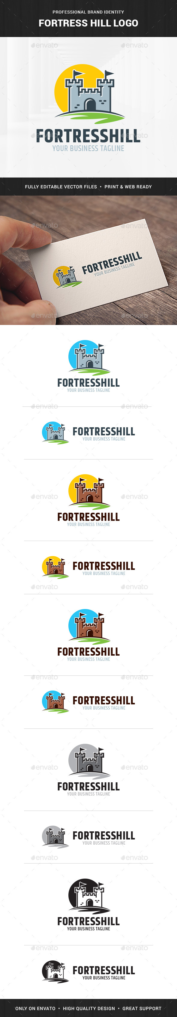 Fortress Hill Logo Template - Buildings Logo Templates