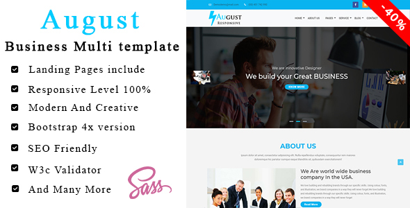 August - Trade Corporate Business Template
