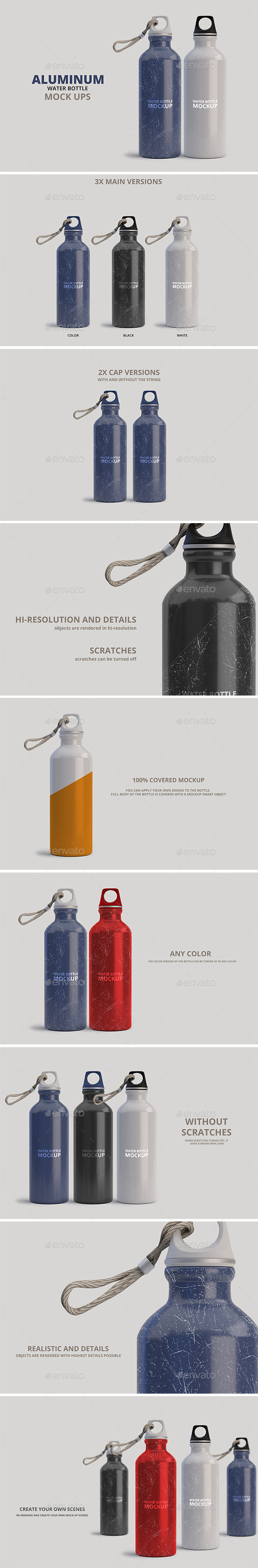 Download Aluminum Water Bottle Mockup By Deltatemplates Graphicriver