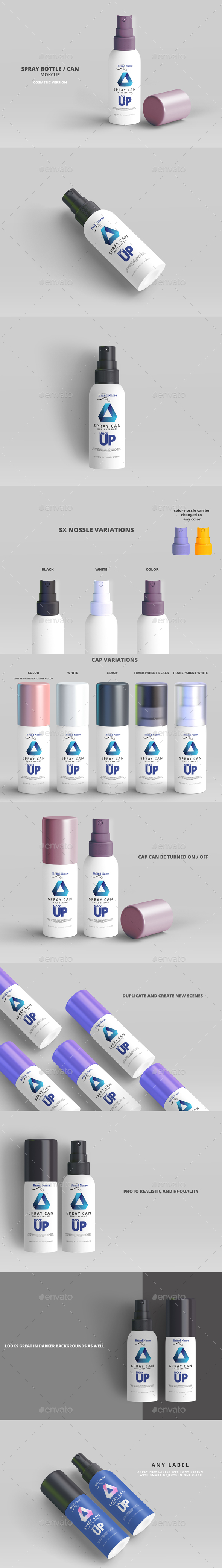 Cosmetic Spray Can Mockup