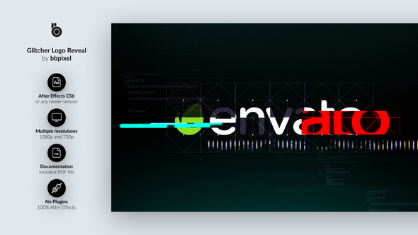 Glitcher Logo Reveal - VideoHive 19447511