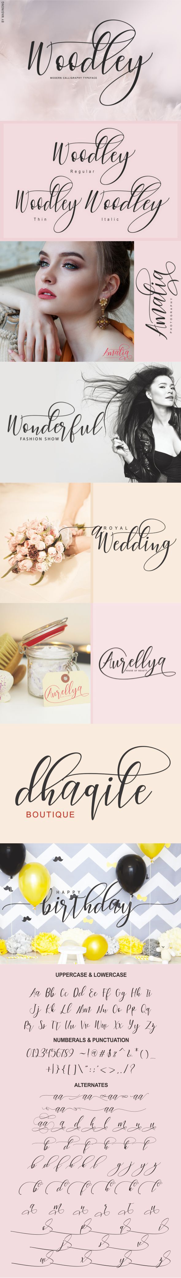 Woodley - Script Fonts