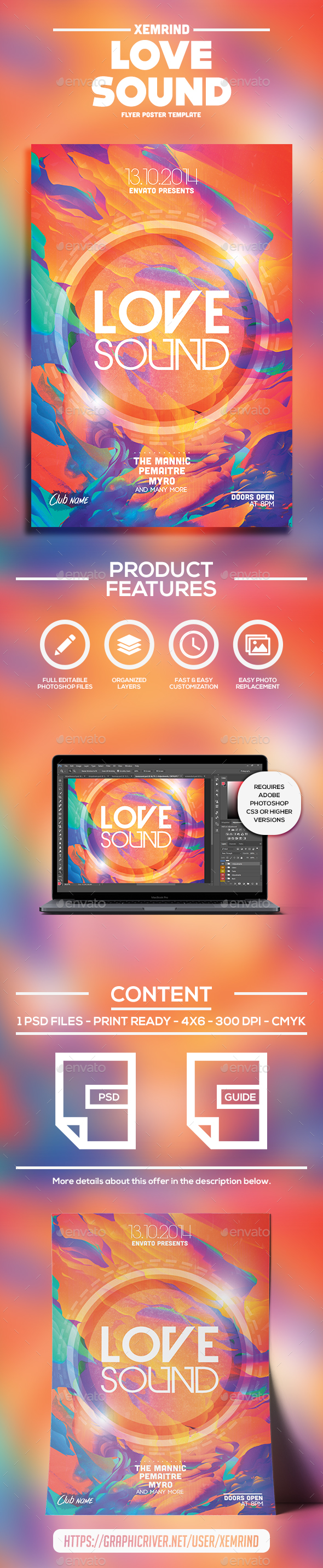Love Sound Flyer Template - Clubs & Parties Events