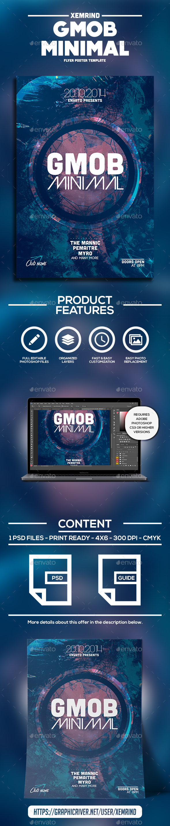 GMOB Minimal Flyer Template - Clubs & Parties Events