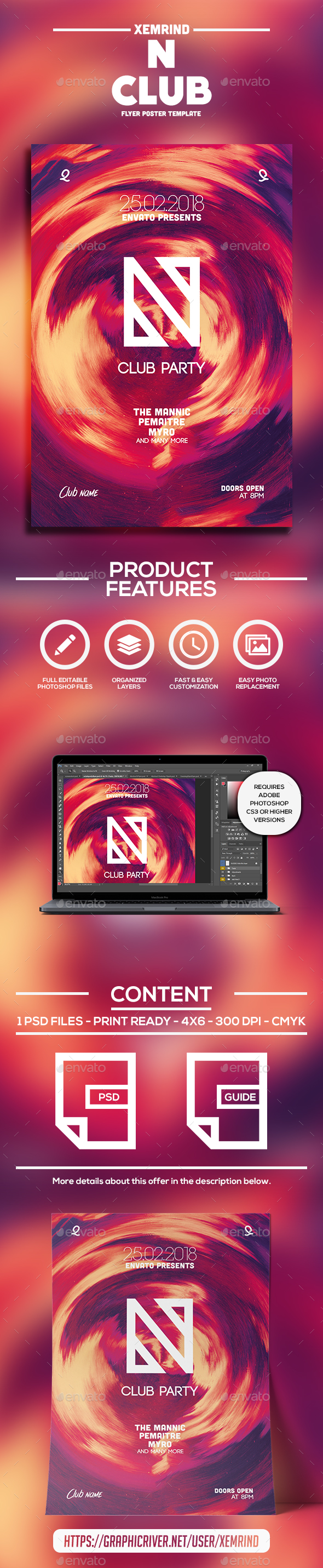 N Club Party Flyer Template - Clubs & Parties Events