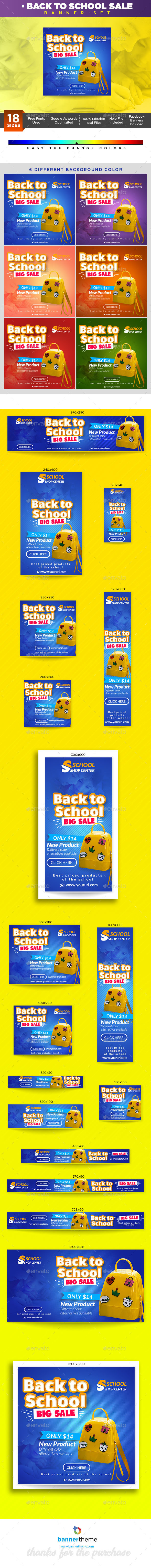 Back to School Sale Banner - Banners & Ads Web Elements